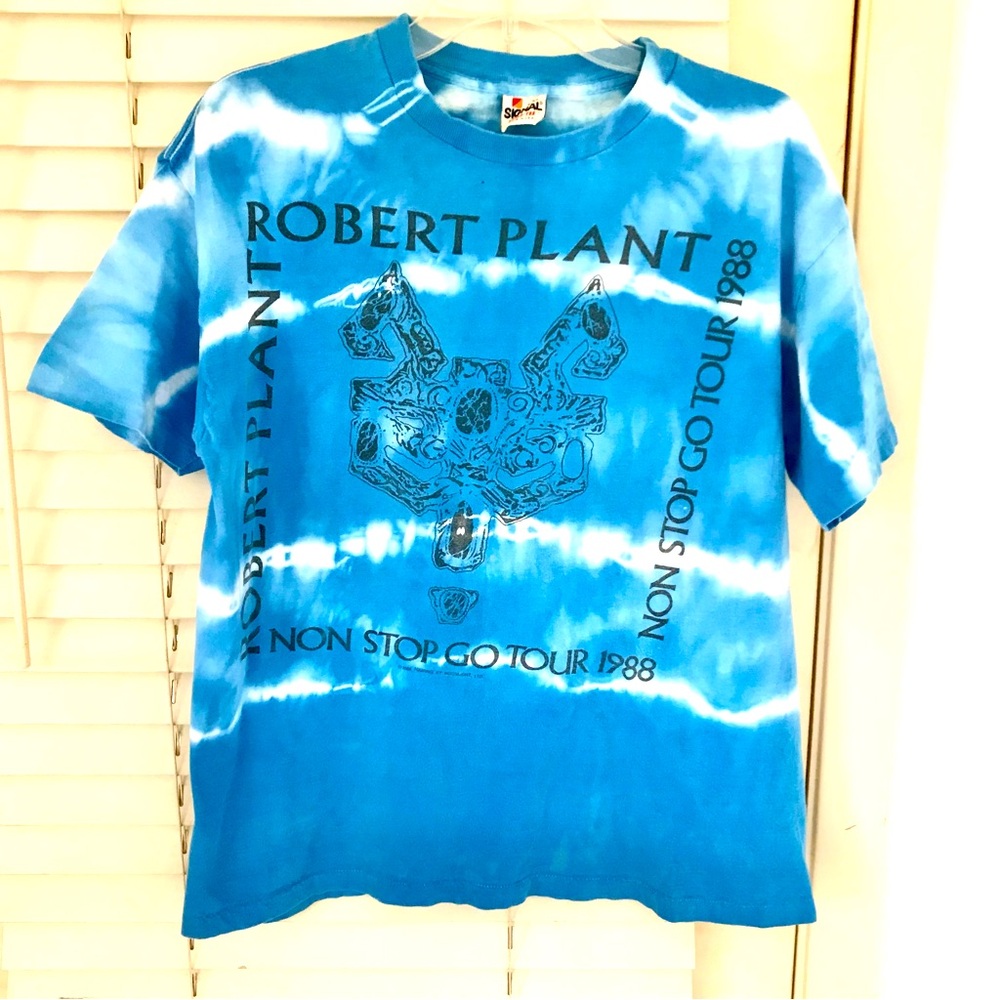 Robert Plant 1988 / Non Stop Go Tour / Vintage Tie-Dye Concert T-Shirt / Size L